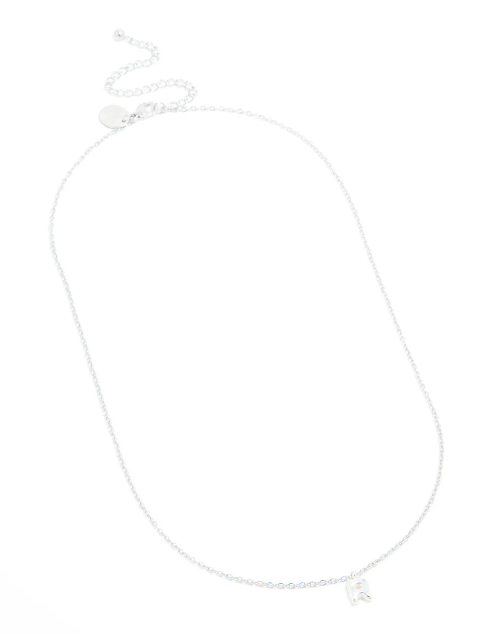 Waterproof Stainless Steel Mini Bubble Letter R Necklace - Image 4