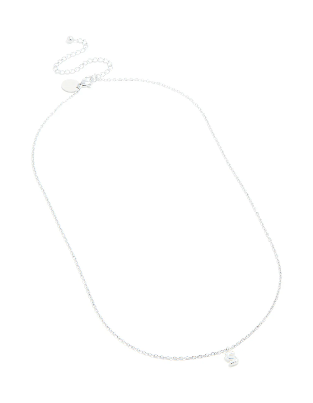 Waterproof Stainless Steel Mini Bubble Letter S Necklace - Image 4