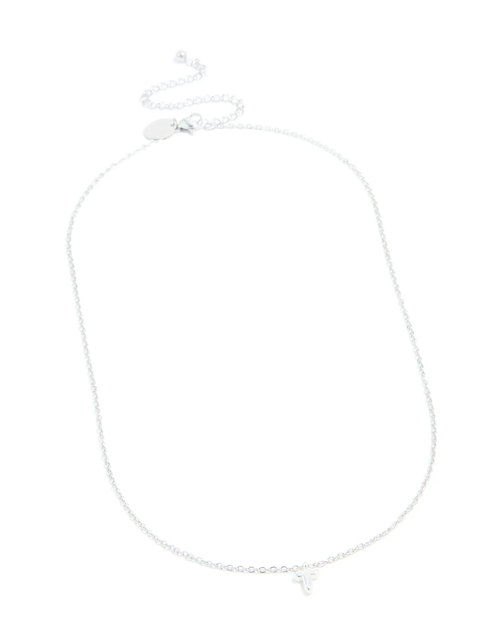 Waterproof Stainless Steel Mini Bubble Letter T Necklace - Image 4