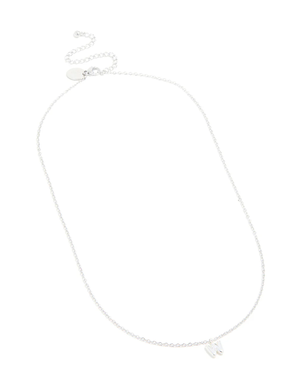 Waterproof Stainless Steel Mini Bubble Letter W Necklace - Image 4