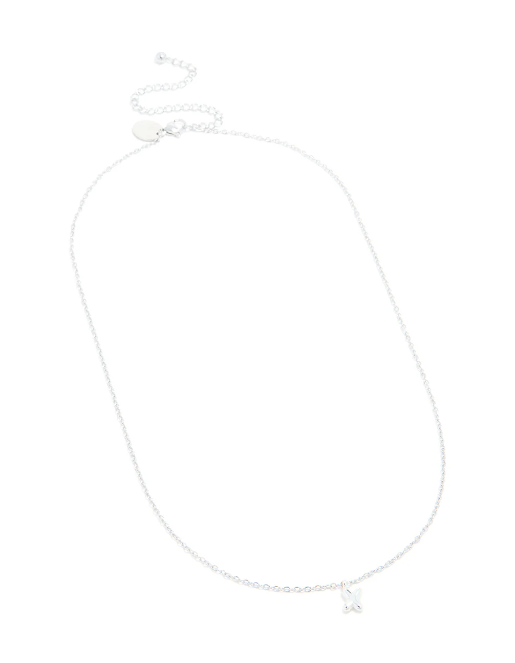 Waterproof Stainless Steel Mini Bubble Letter X Necklace - Image 4