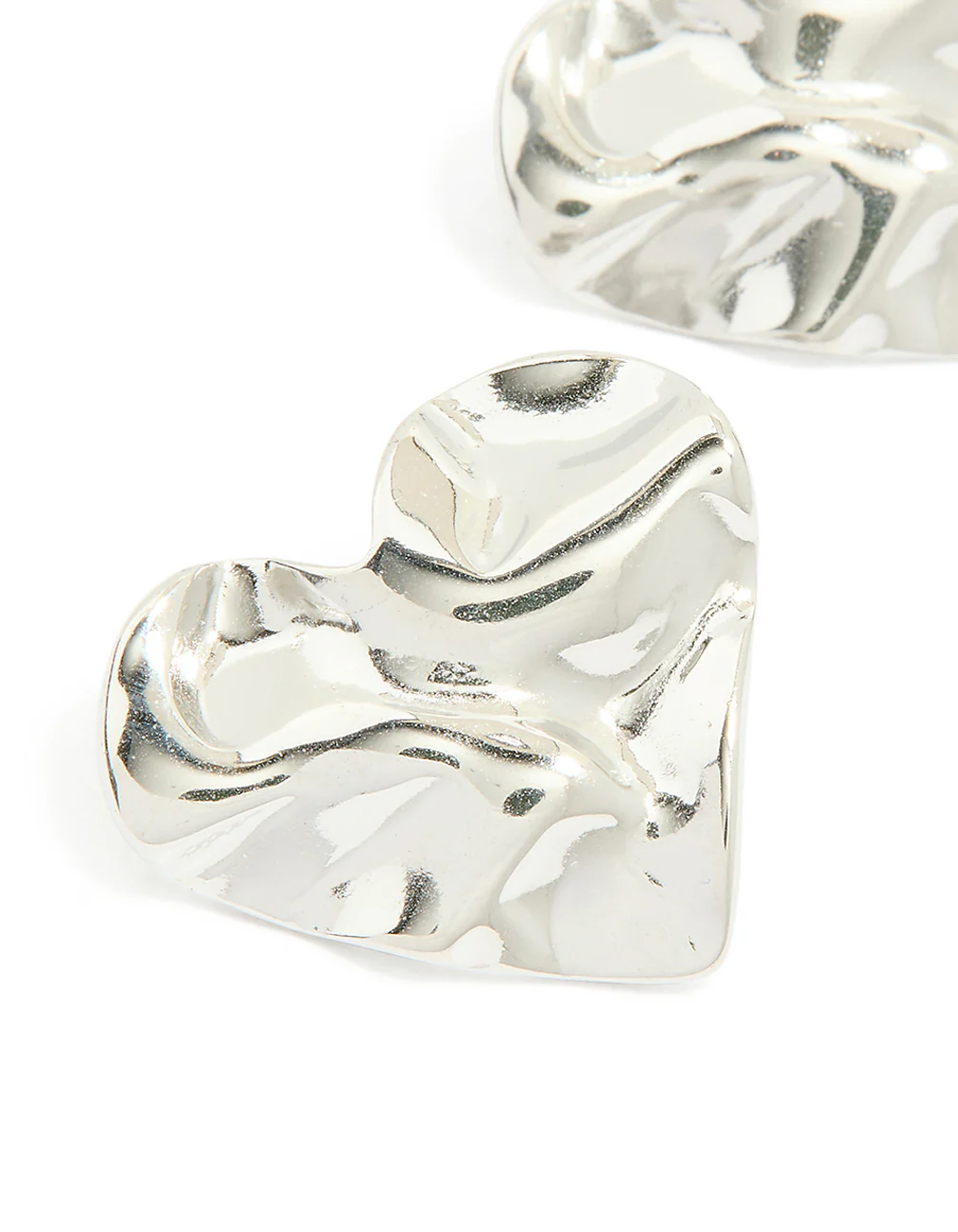 Waterproof Stainless Steel Molten Heart Stud Earrings - Image 4