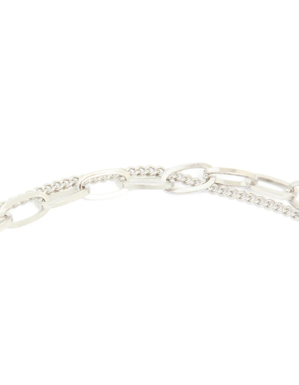 Waterproof Stainless Steel Molten Pendant & Chain Layered Necklace - Image 3