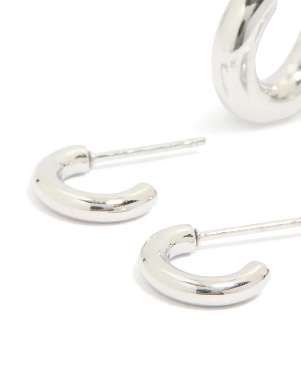Waterproof Stainless Steel Multi-Sized Hoop Earrings 3-Pack - Image 4