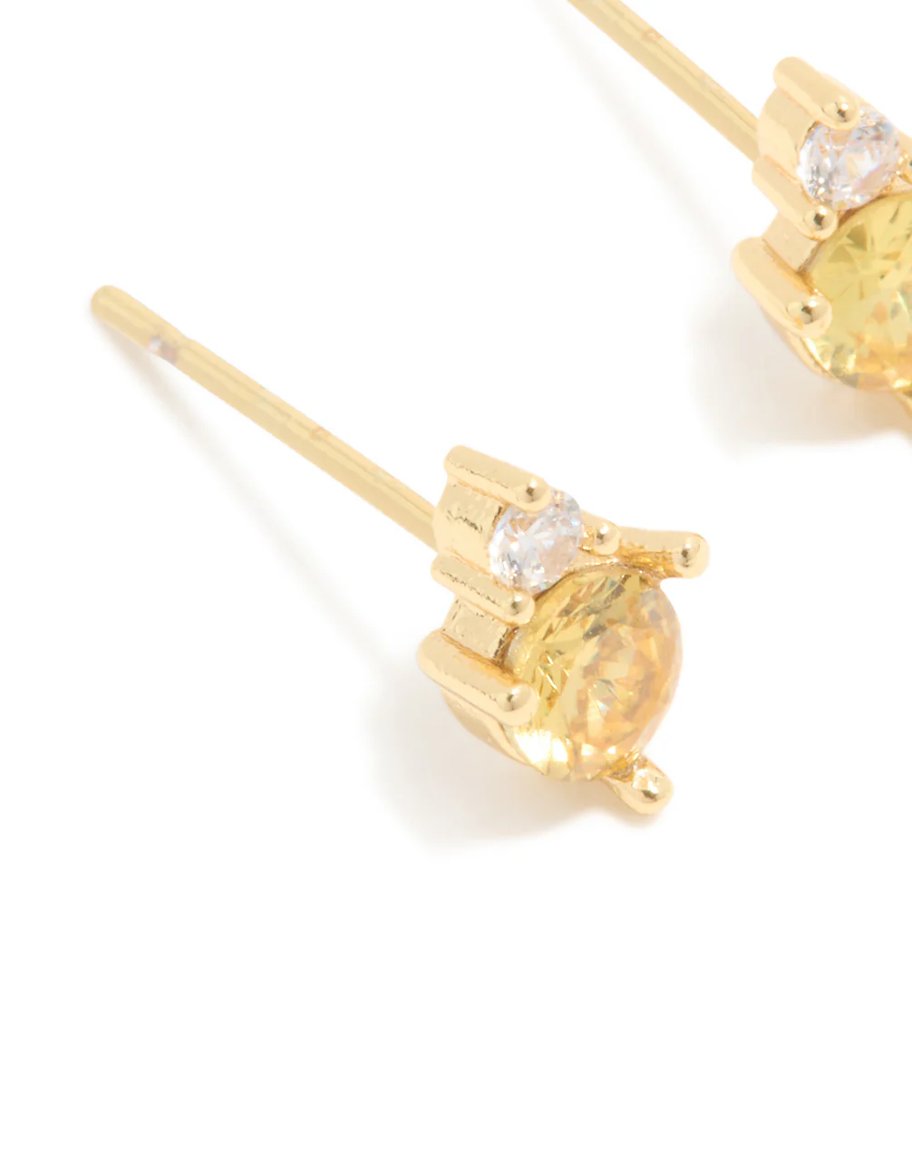 Waterproof Stainless Steel November Cubic Zirconia Duo Stud Earrings - Image 4