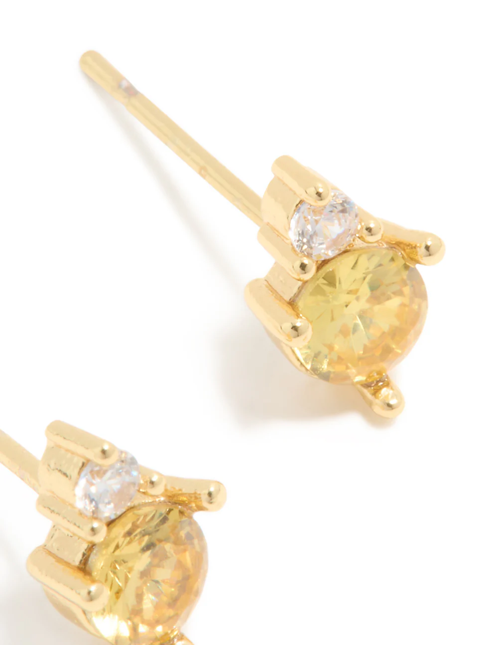 Waterproof Stainless Steel November Cubic Zirconia Duo Stud Earrings - Image 5