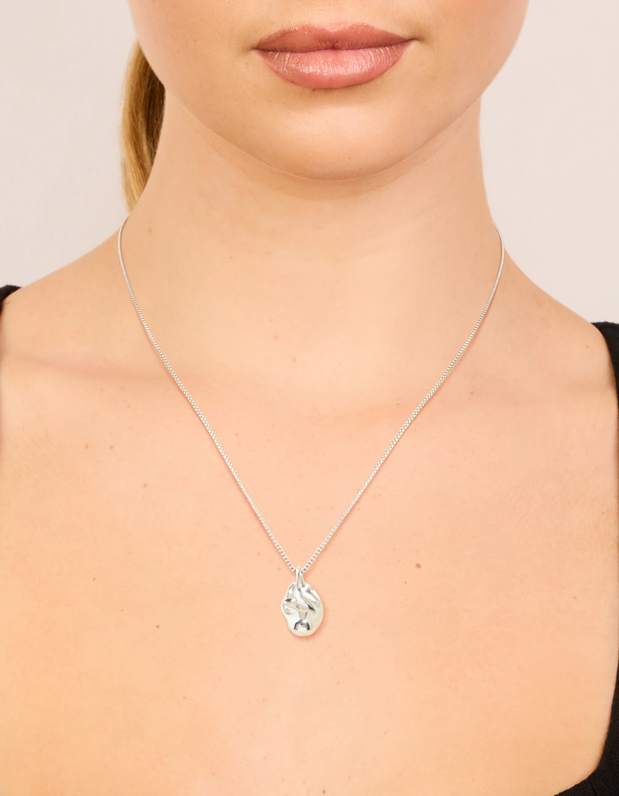 Waterproof Stainless Steel Organic Pendant Necklace - Image 2