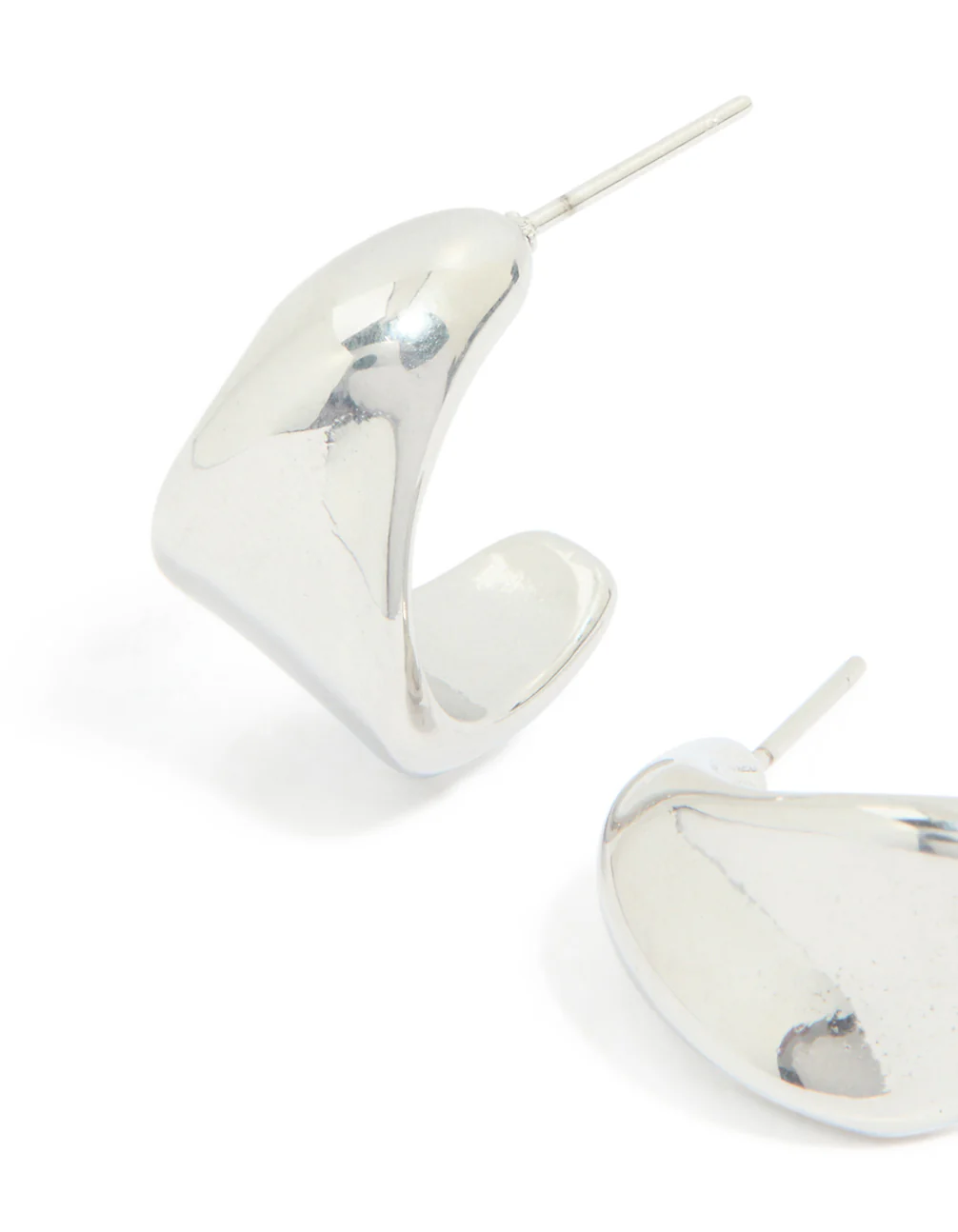 Waterproof Stainless Steel Organic Teardrop Earrings - Image 2