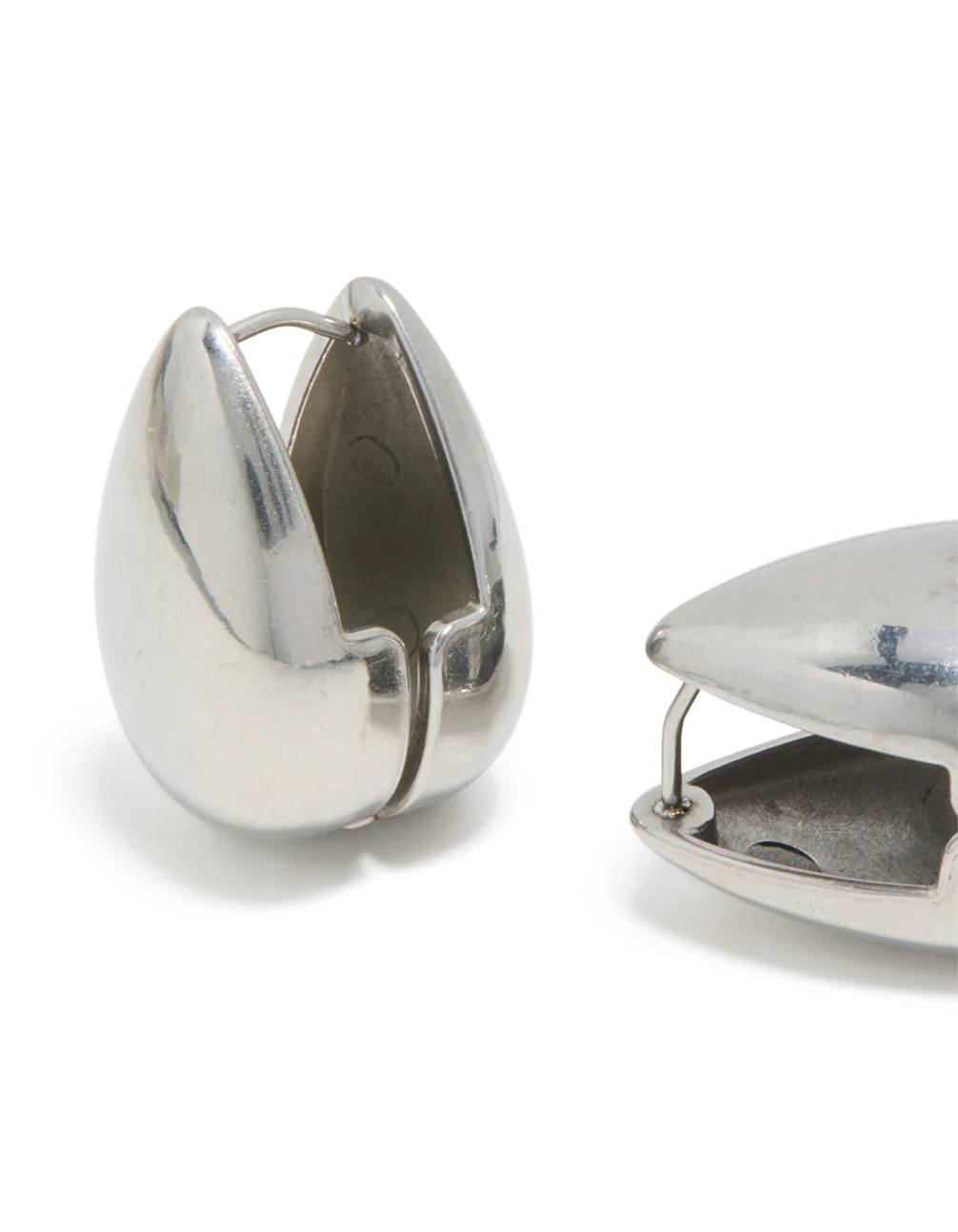 Waterproof Stainless Steel Oval Front & Back Hoop Earrings - Image 3