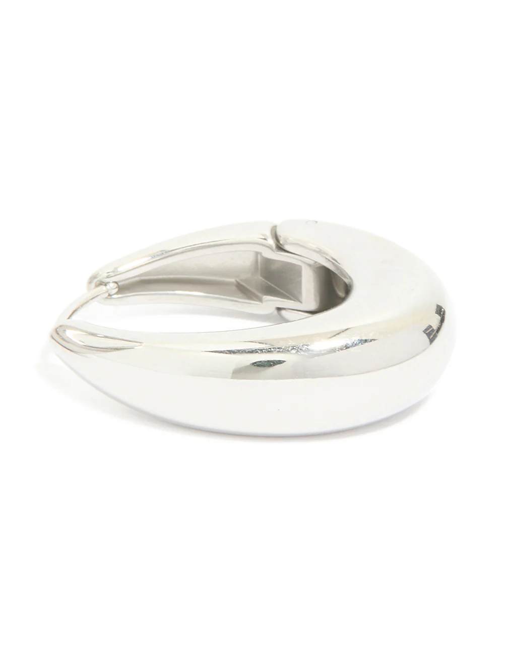 Waterproof Stainless Steel Oval Hinged Hoop Earrings - Image 3