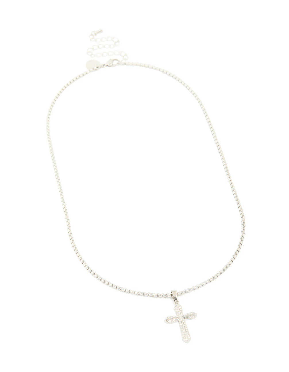 Waterproof Stainless Steel Pavé Cubic Zirconia Cross Necklace - Image 4