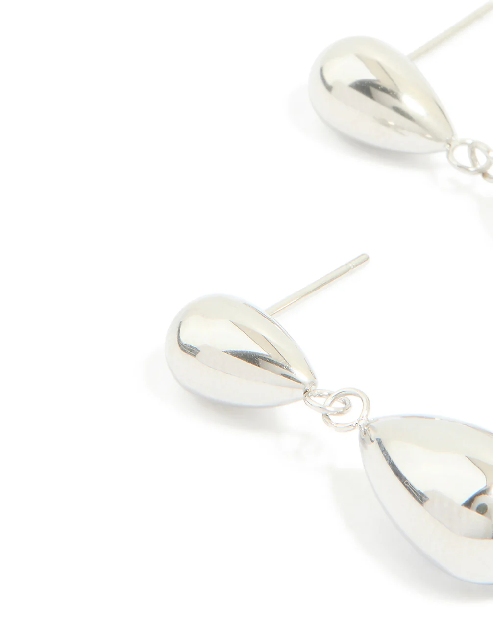 Waterproof Stainless Steel Pear Double Drop Earrings - Image 2