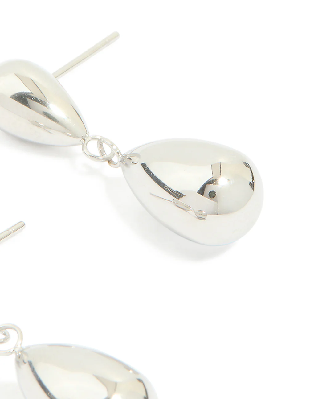 Waterproof Stainless Steel Pear Double Drop Earrings - Image 3