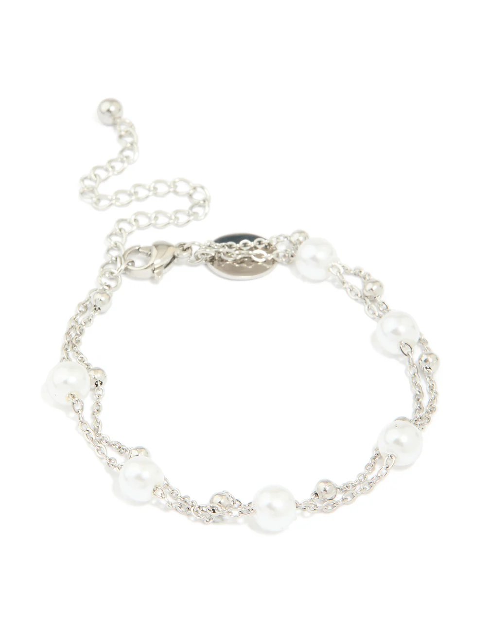 Waterproof Stainless Steel Pearl & Ball Layered Bracelet - Image 2