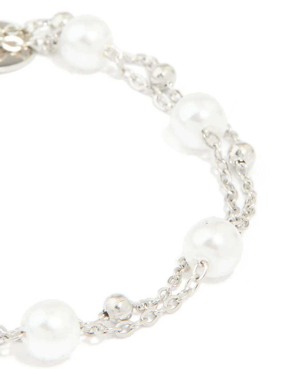 Waterproof Stainless Steel Pearl & Ball Layered Bracelet - Image 4