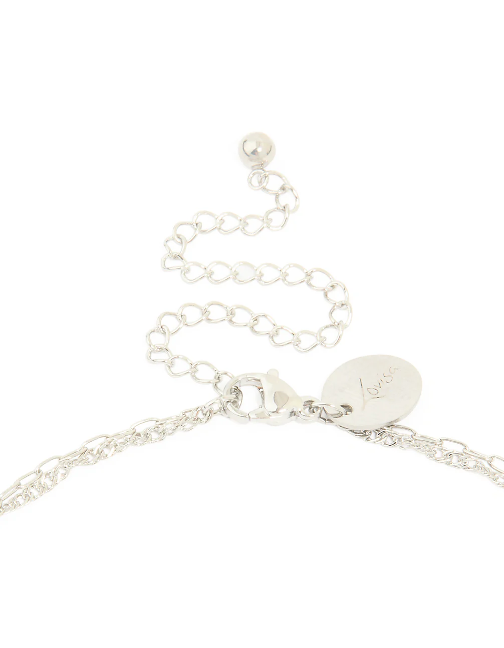 Waterproof Stainless Steel Pearl & Molten Pendant Chain Layered Necklace - Image 3