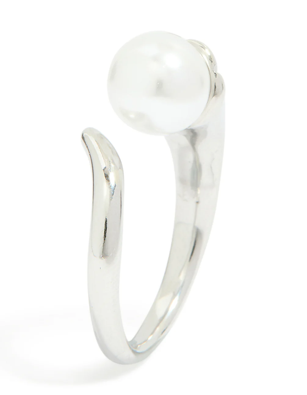 Waterproof Stainless Steel Pearl Open Wrap Around Ring - Image 2