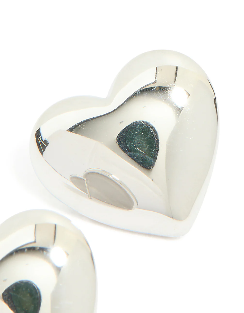 Waterproof Stainless Steel Puffy Heart Stud Earrings - Image 5