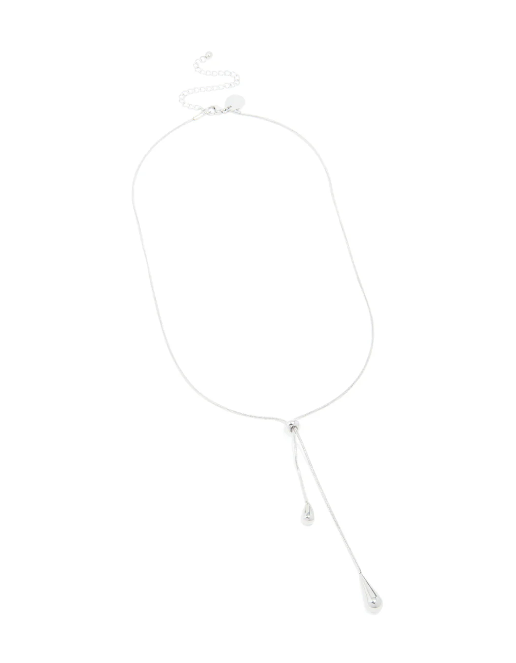 Waterproof Stainless Steel Pull Through Lariat Necklace - Image 2