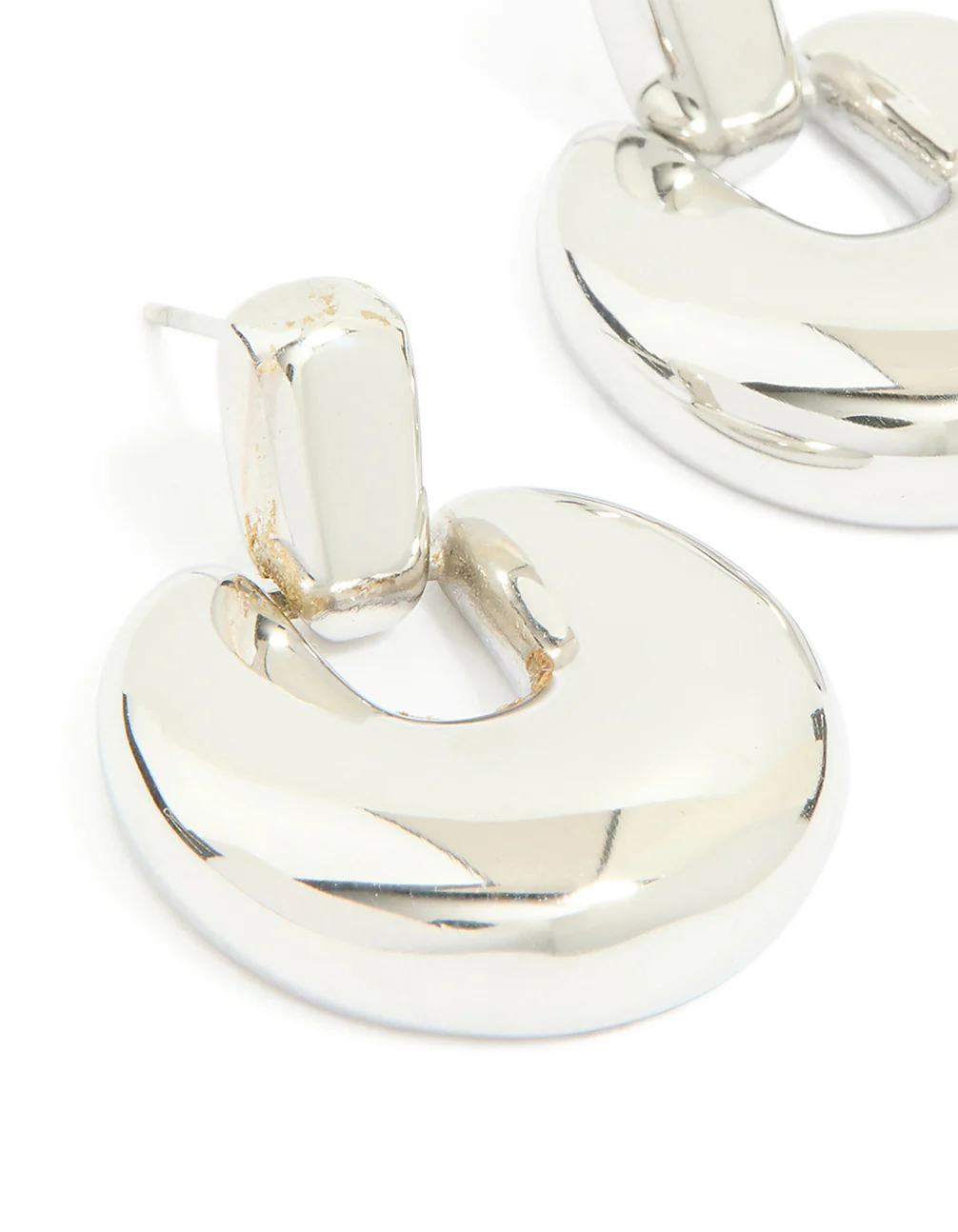 Waterproof Stainless Steel Round Doorknocker Earrings - Image 4