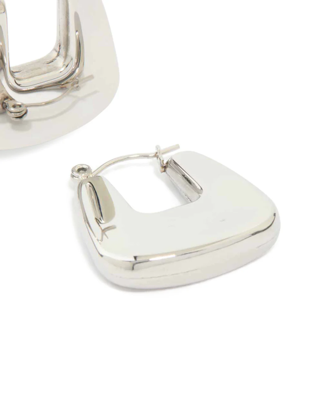 Waterproof Stainless Steel Rounded Square Hoop Earrings - Image 5
