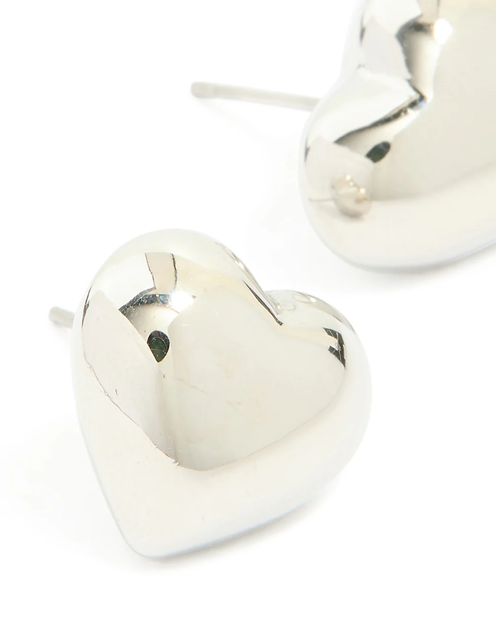 Waterproof Stainless Steel Small Chunky Heart Stud Earrings - Image 4