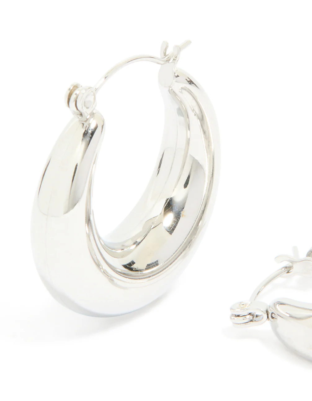 Waterproof Stainless Steel Small Chunky Huggie Earrings - Image 2