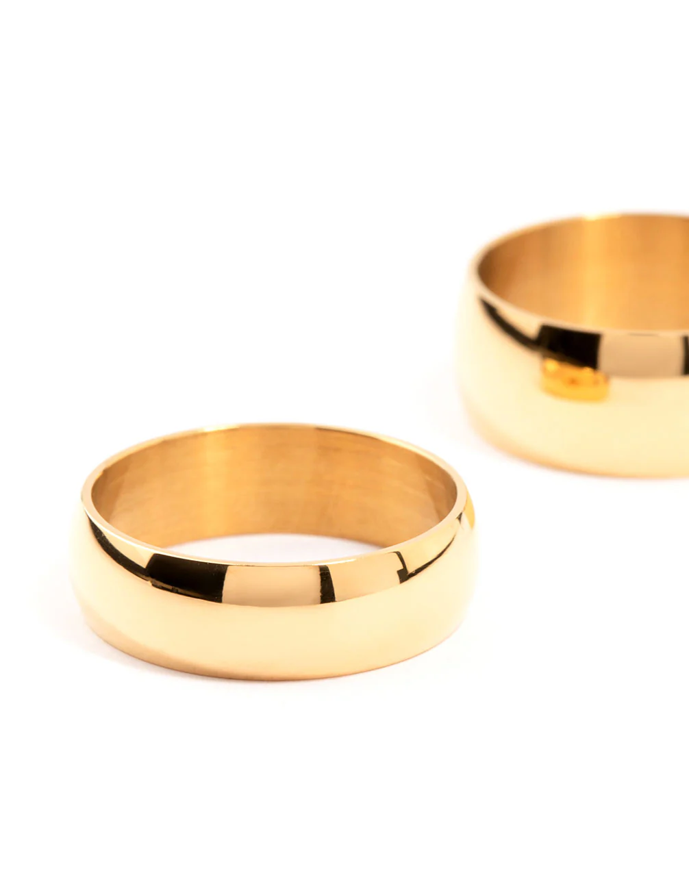 Waterproof Gold Plated Stainless Steel Stacking Rings 2-Pack - Image 2
