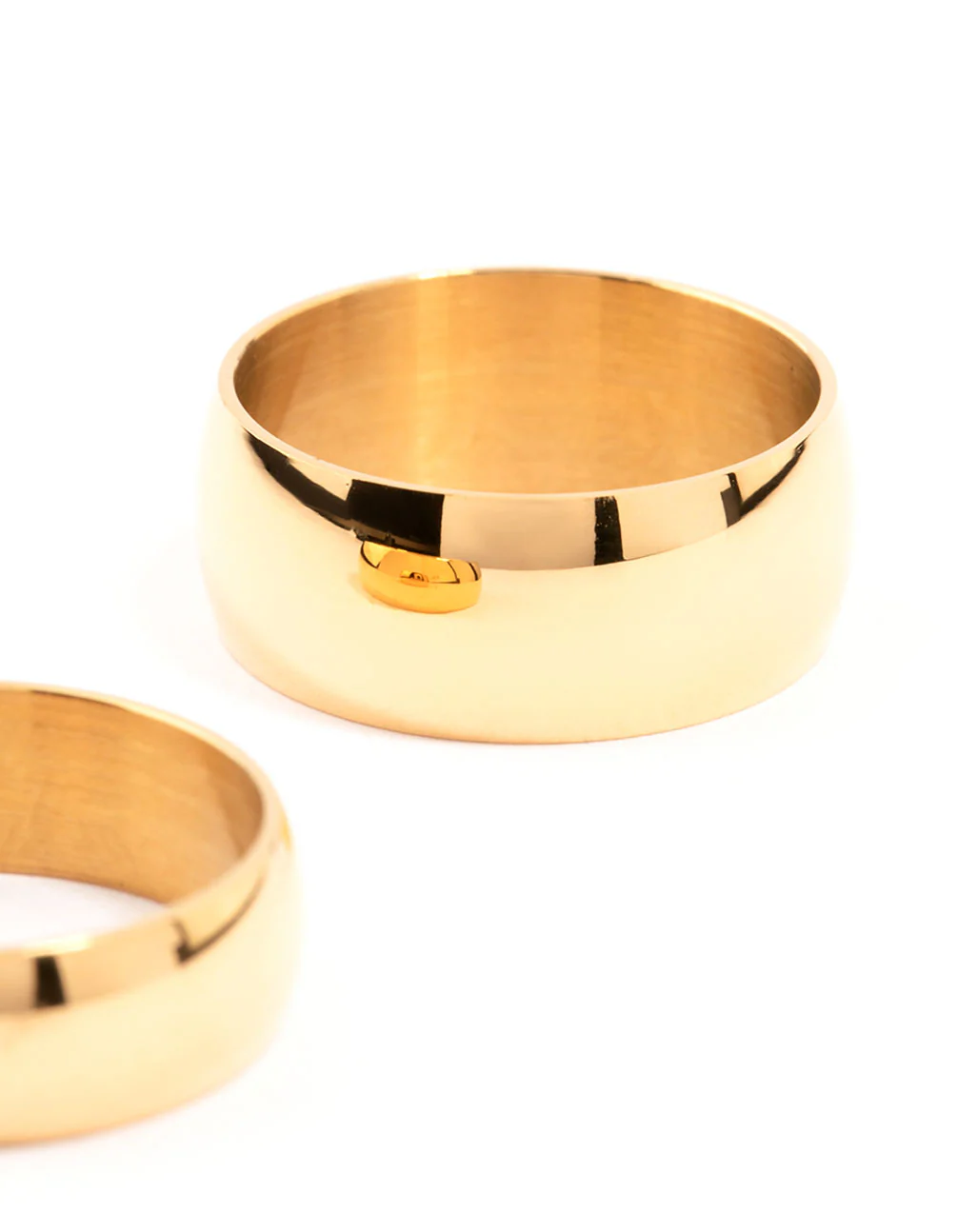 Waterproof Gold Plated Stainless Steel Stacking Rings 2-Pack - Image 3
