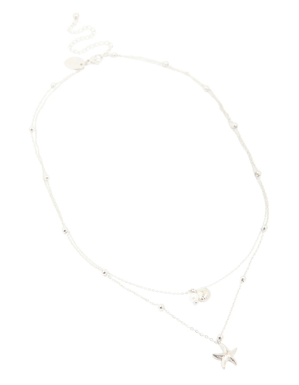 Waterproof Stainless Steel Starfish & Shell Layered Necklace - Image 2