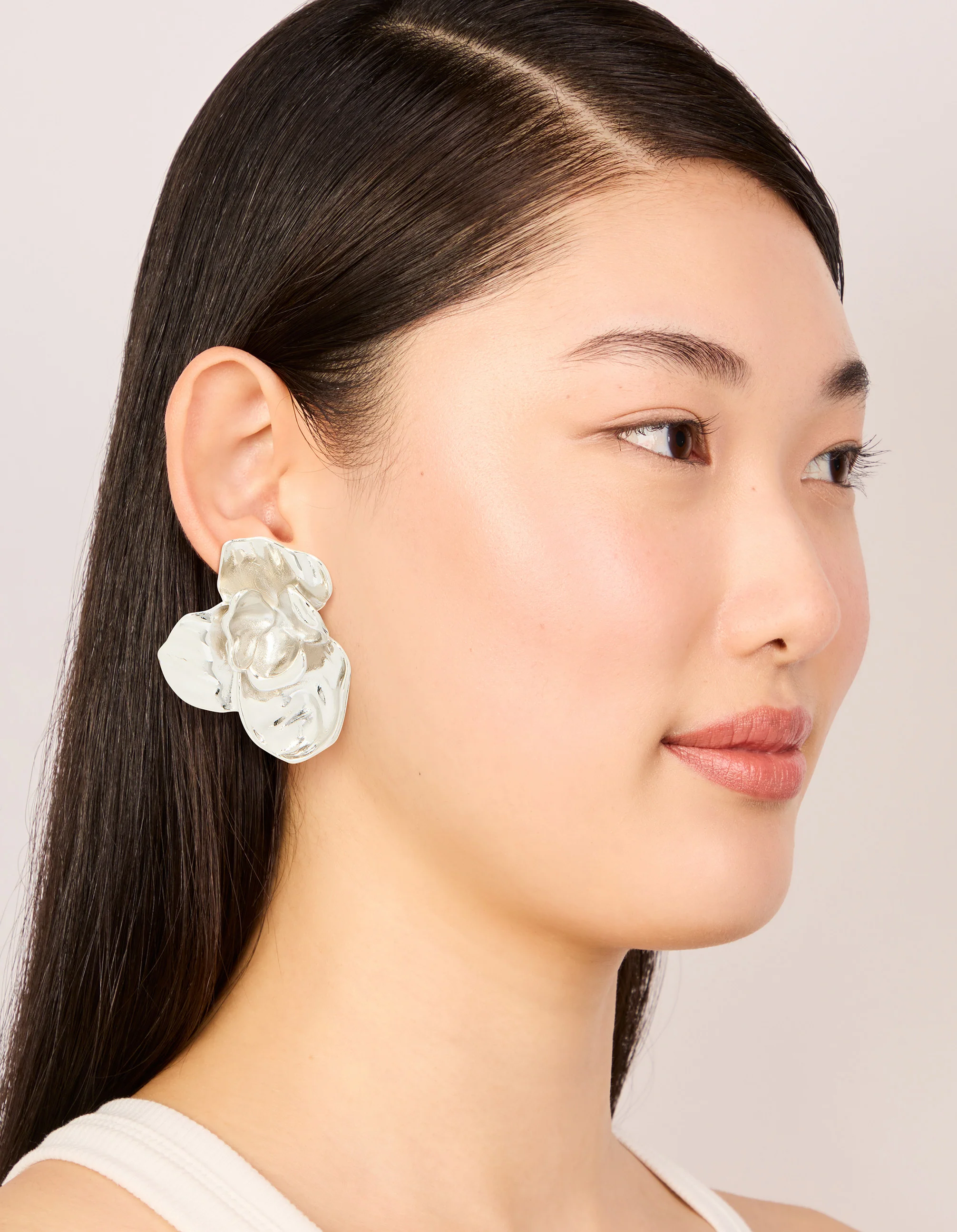 Waterproof Stainless Steel Statement Flower Stud Earrings - Image 3