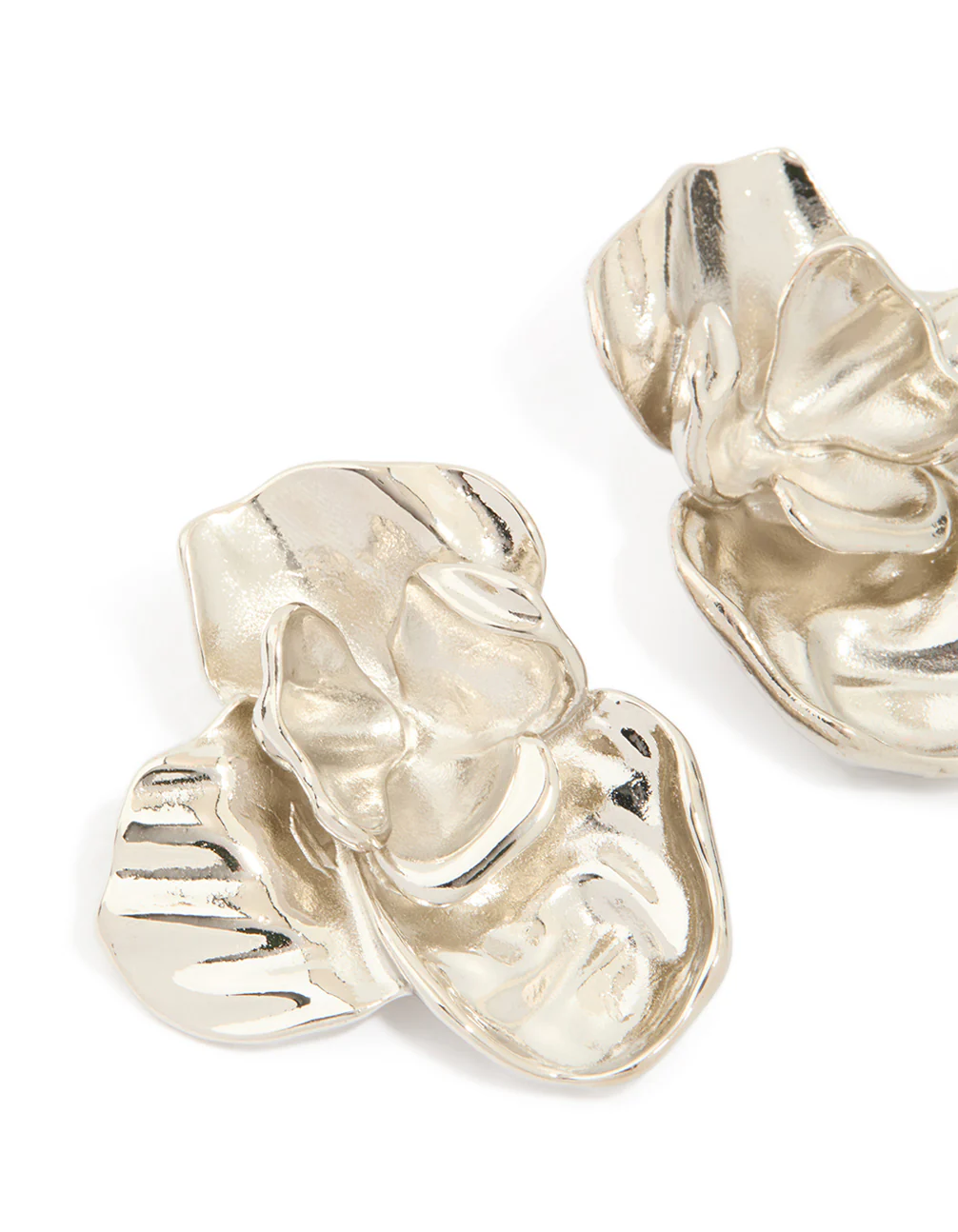 Waterproof Stainless Steel Statement Flower Stud Earrings - Image 4
