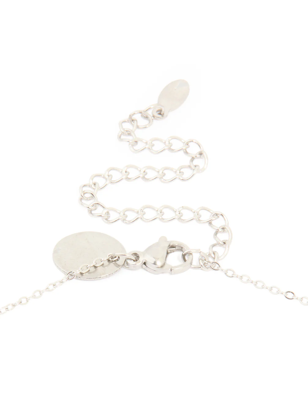 Waterproof Stainless Steel Textured Linked Circles Pendant Necklace - Image 5