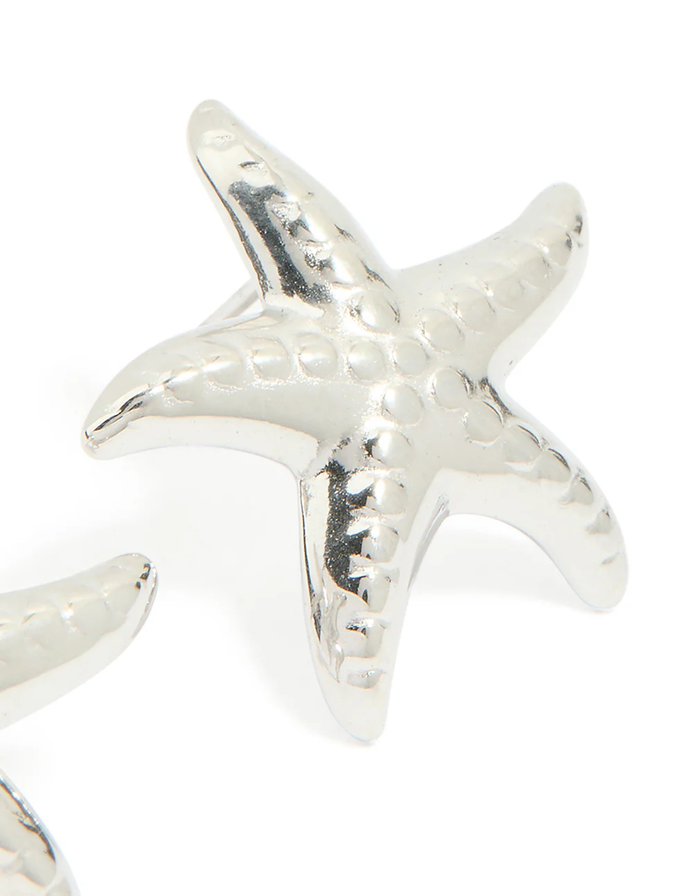 Waterproof Stainless Steel Textured Starfish Stud Earrings - Image 5