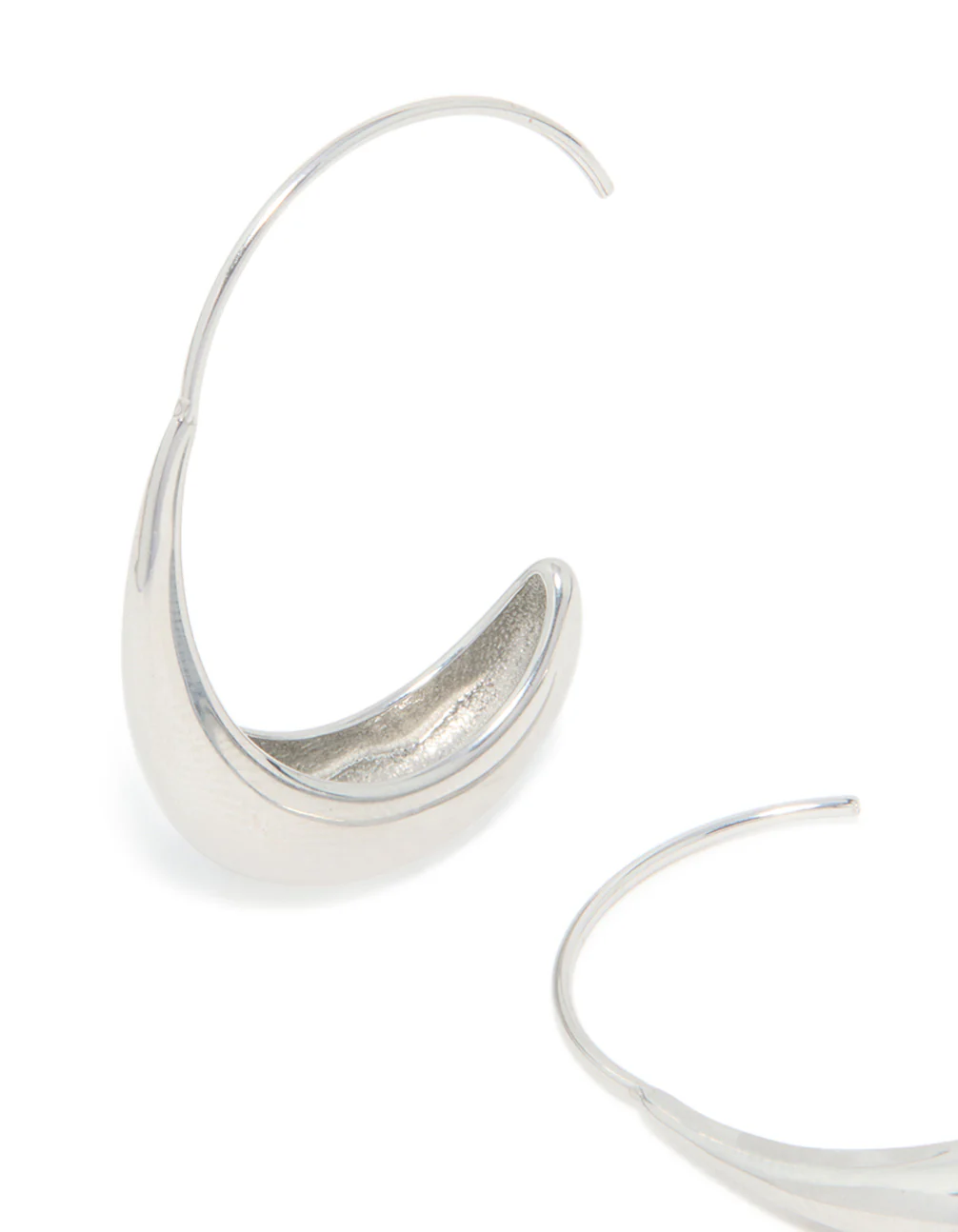 Waterproof Stainless Steel Thick Half Hoop Earrings - Image 4