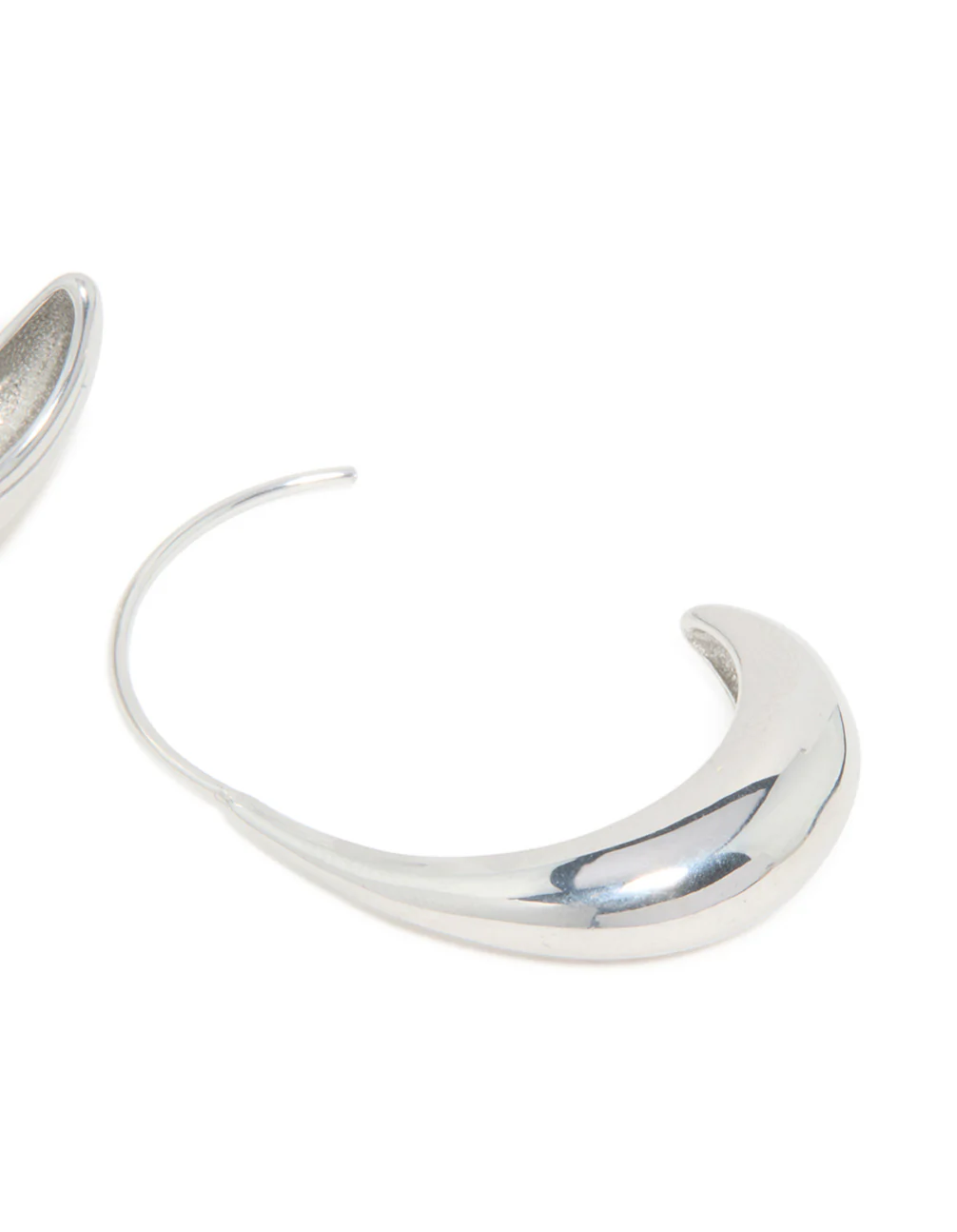 Waterproof Stainless Steel Thick Half Hoop Earrings - Image 5