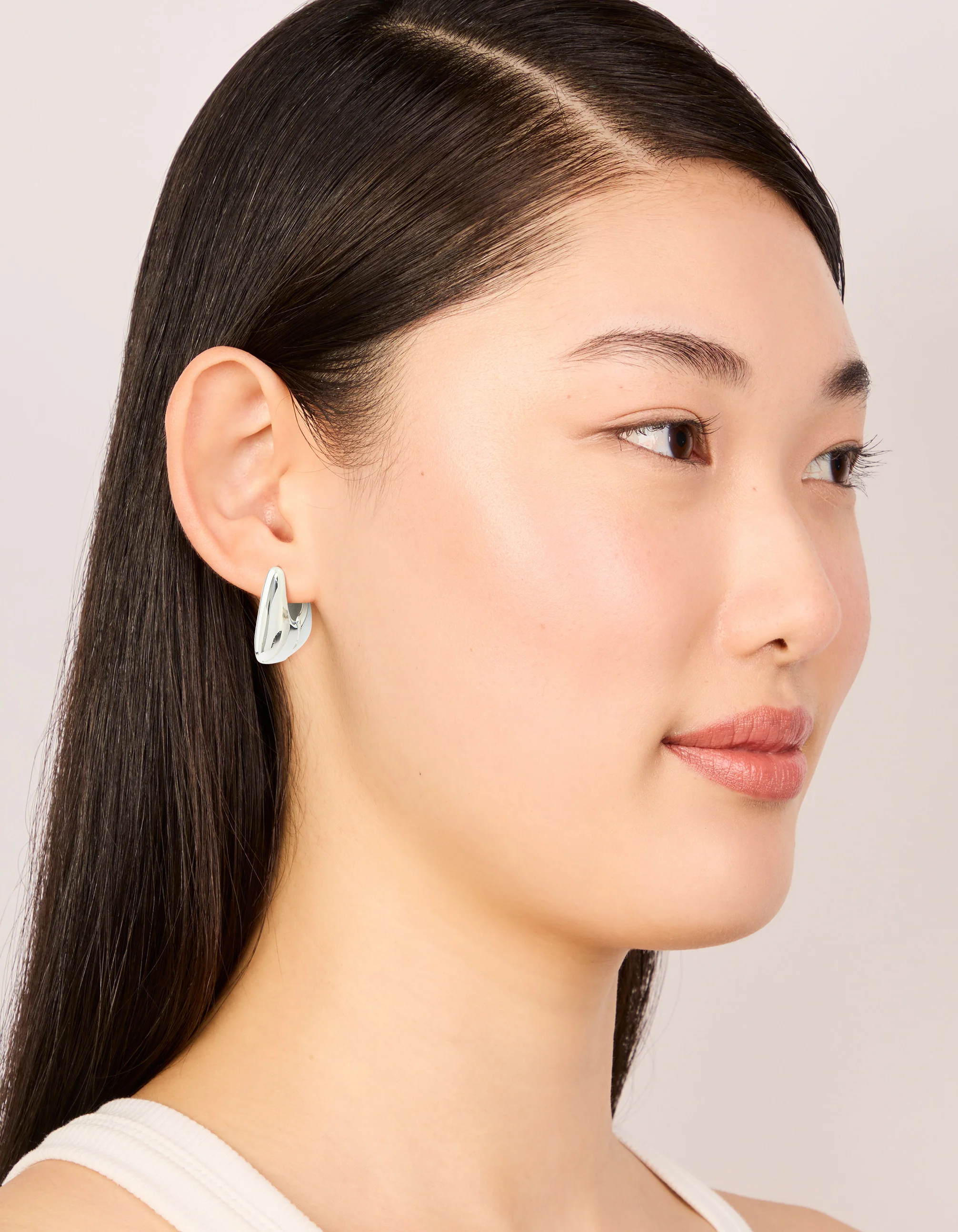 Waterproof Stainless Steel Trapezium Hinge Hoop Earrings - Image 3