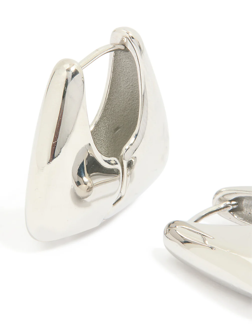 Waterproof Stainless Steel Trapezium Hinge Hoop Earrings - Image 4
