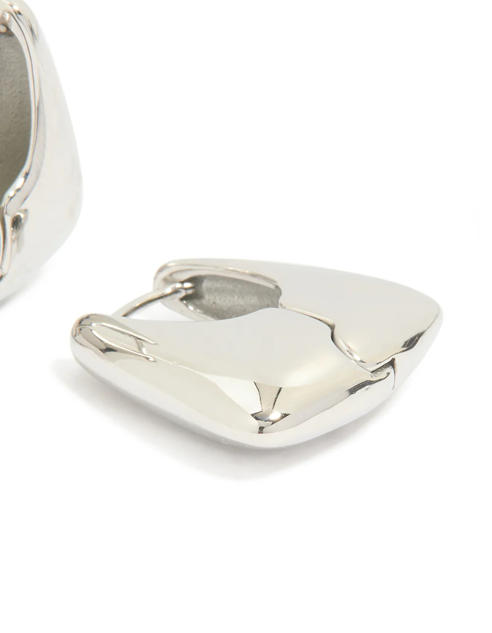 Waterproof Stainless Steel Trapezium Hinge Hoop Earrings - Image 5