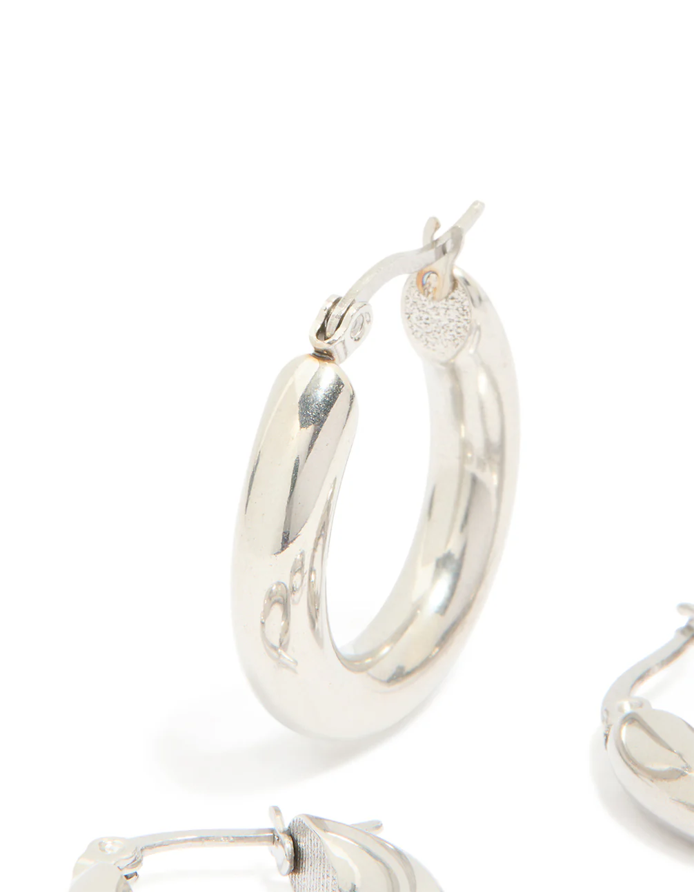 Waterproof Stainless Steel Tube Hoop Earrings 2-Pack - Image 4