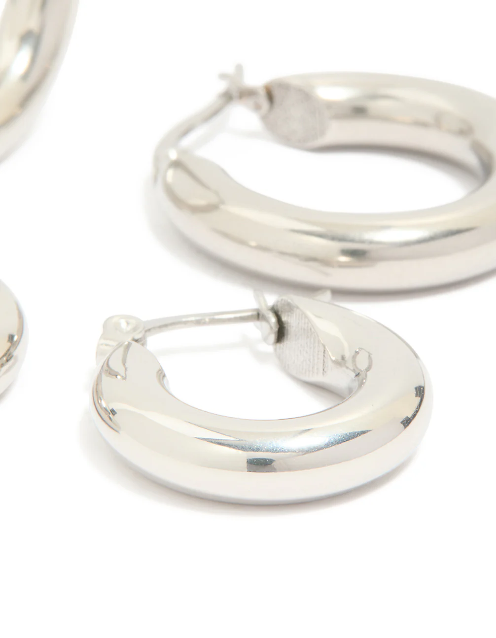 Waterproof Stainless Steel Tube Hoop Earrings 2-Pack - Image 5
