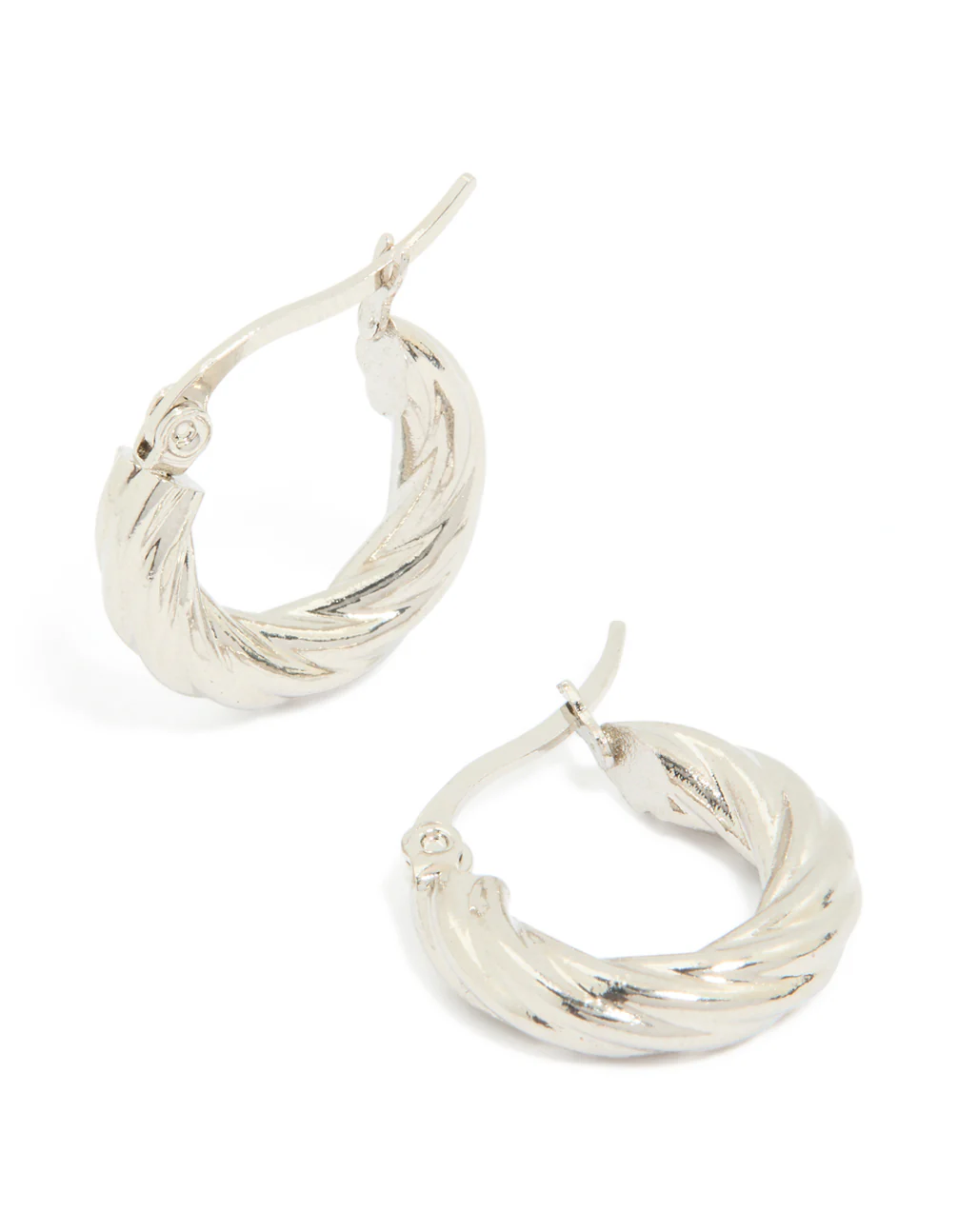 Waterproof Stainless Steel Twisted Hoop Earrings - Image 2