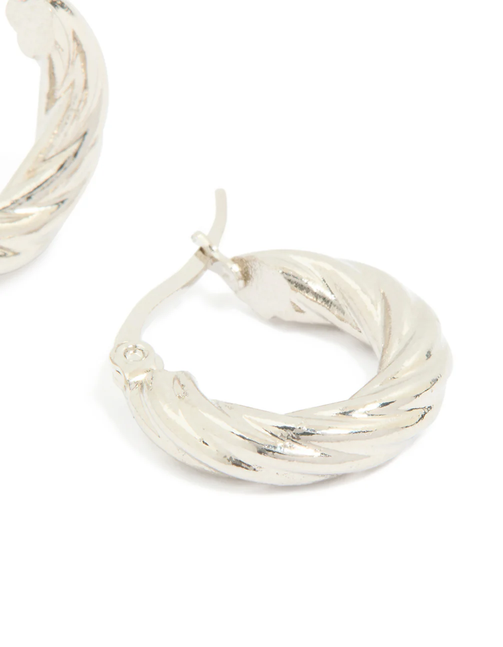 Waterproof Stainless Steel Twisted Hoop Earrings - Image 5