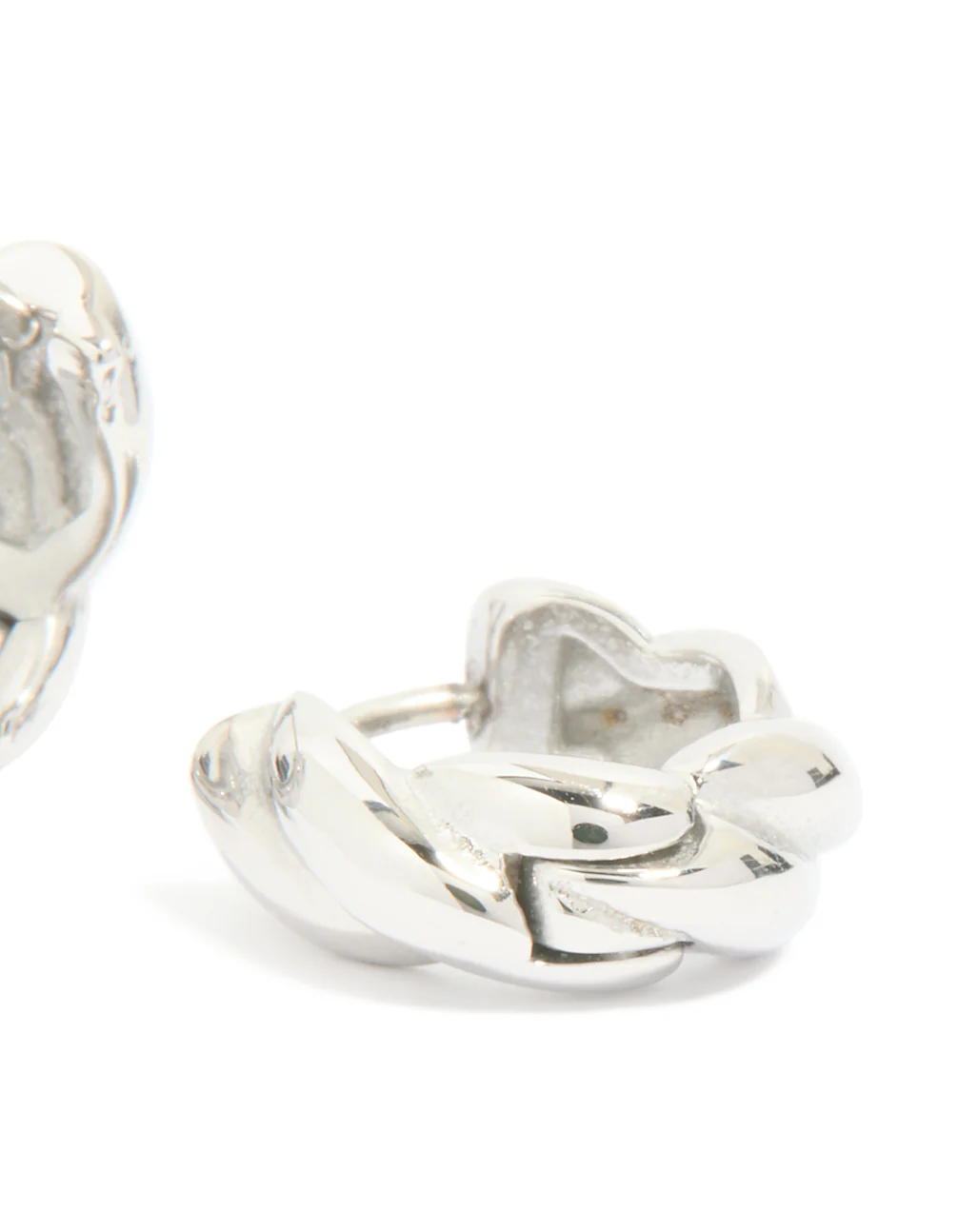 Waterproof Stainless Steel Twisted Hoop Earrings - Image 2