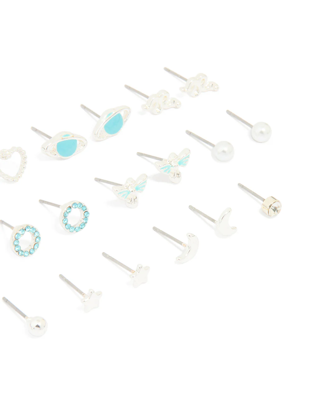Western Silver Stud Earrings 12-Pack - Image 2
