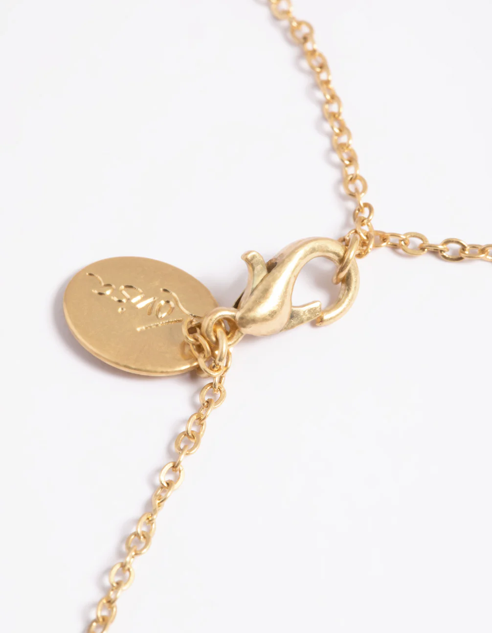 Worn Gold Mix Locket Triple Row Necklace - Image 4