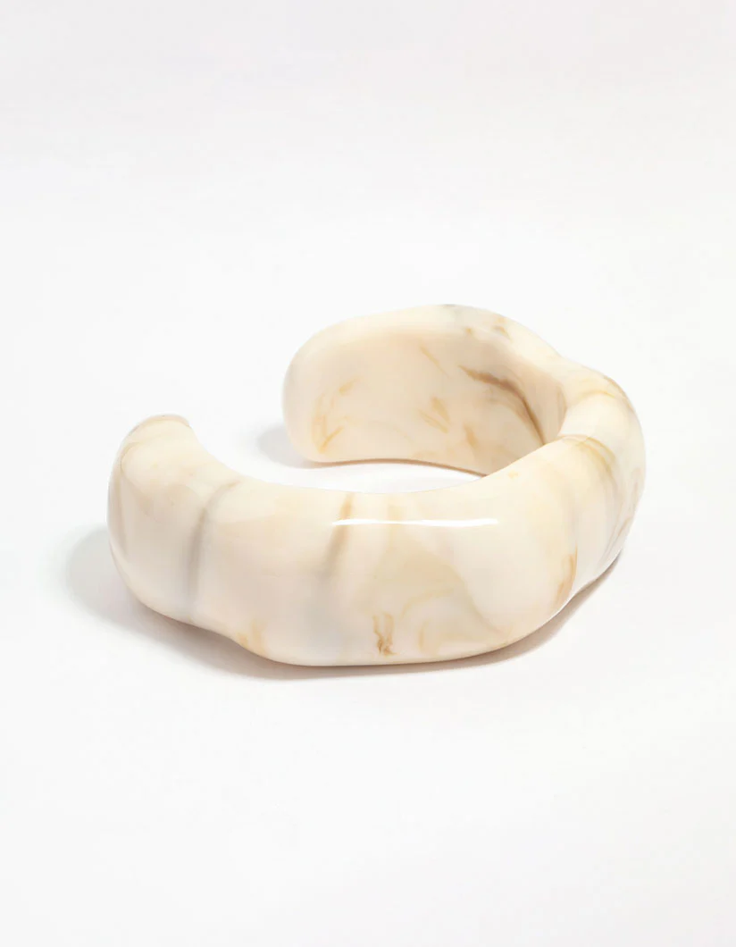White Acrylic Marble Wrist Cuff - Image 2