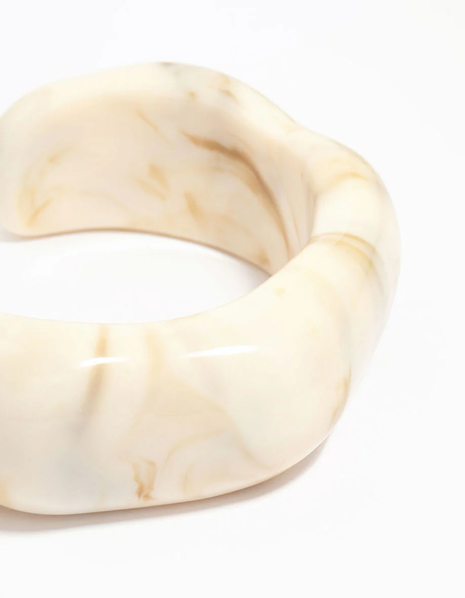 White Acrylic Marble Wrist Cuff - Image 3