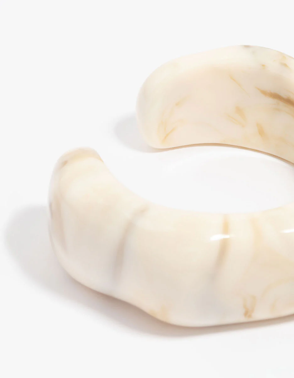 White Acrylic Marble Wrist Cuff - Image 4