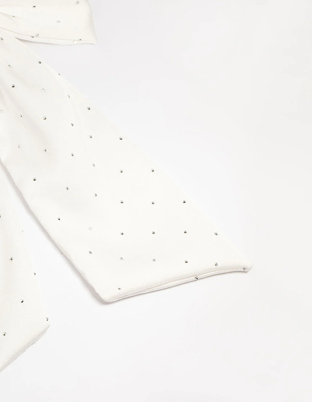 White Fabric Diamante Scatter Bow Clip - Image 3